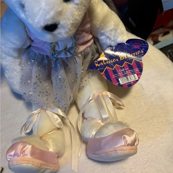 Vermont Ballerina white plush teddy bear. - Picture 3 of 6